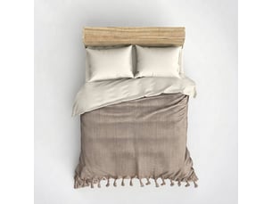 Couverture en coton recyclé 200x220 cm berlino - beige