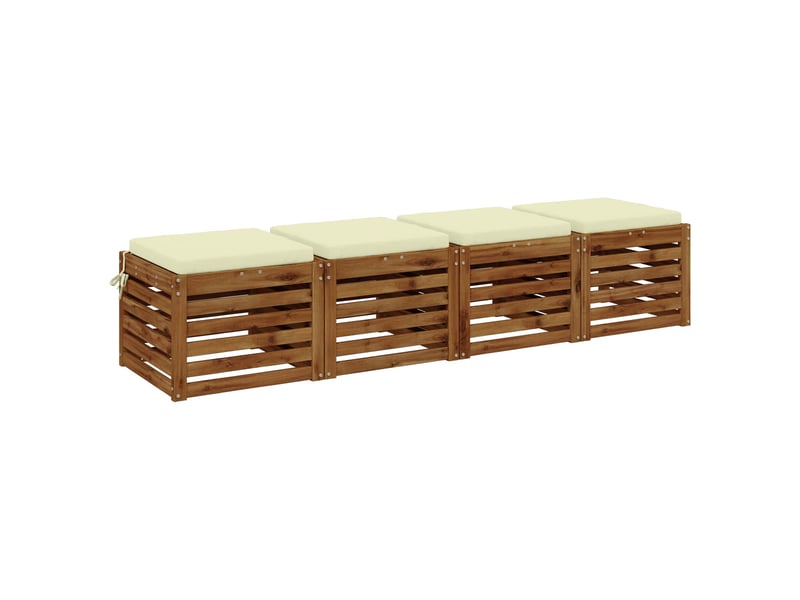  Lot de 4 coussins de siège, coussins d'assise soest 100 % polyester crème cf60387  - Conforama C