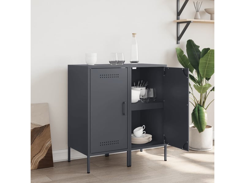  Buffets 2 pcs - bahut - meuble de rangement anthracite 36x39x79 cm acier  - Conforama C