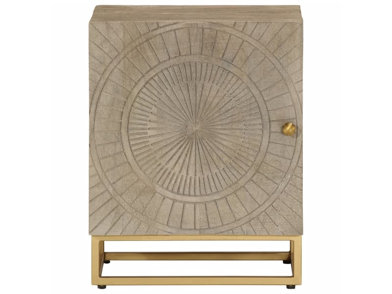  Table de chevet chanmbre, table d'appoint 40x30x50 cm bois massif manguier et fer  - Conforama C