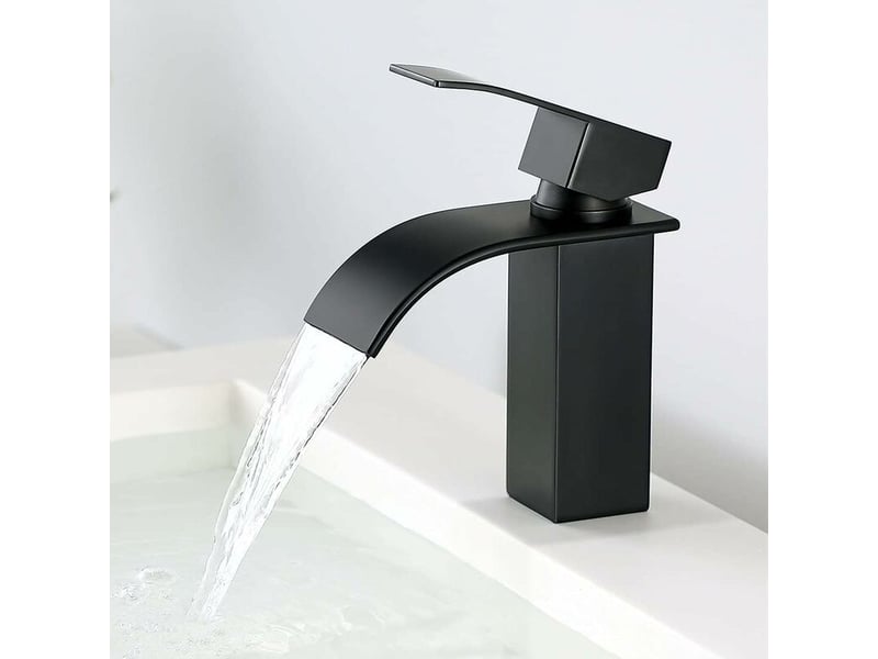  Robinet lavabo noir-mitigeur de salle de bain-robinet cascade pour vasque solide-robinetterie de super qualité (noir) QWE000823 - Conforama A