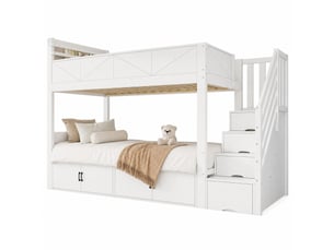 Lit superposé 2x90x200 cm <strong>WISHDOR</strong>  <strong></strong> coloris blanc