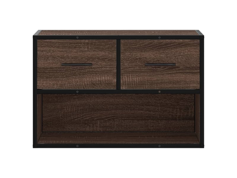  Meuble tv - banc tv - meuble de rangement chêne brun 60x31x39,5 cm bois d'ingénierie et métal  - Conforama D