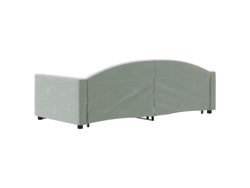  Lit simple- lit adulte -  lit de jour avec lit gigogne gris clair 90x190 cm velours  - Conforama D