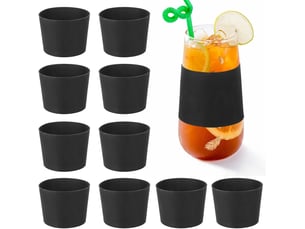 Manchon gobelet, manchon en silicone pour verre, 10 pièces manchons de protection antidérapants en silicone, manchons de tasse réutilisable