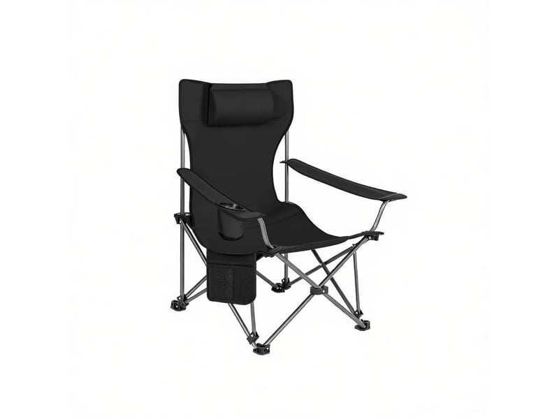  Chaise de camping pliante ergonomique avec repose-pieds extensible, portable  - Conforama A