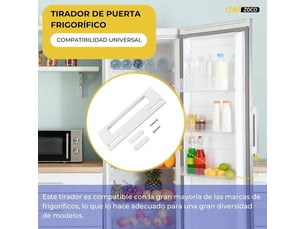 Poignée universelle pour réfrigérateur chefzoco, poignée sans vis avec plaques de protection, réglable de 9,5 à 17 cm