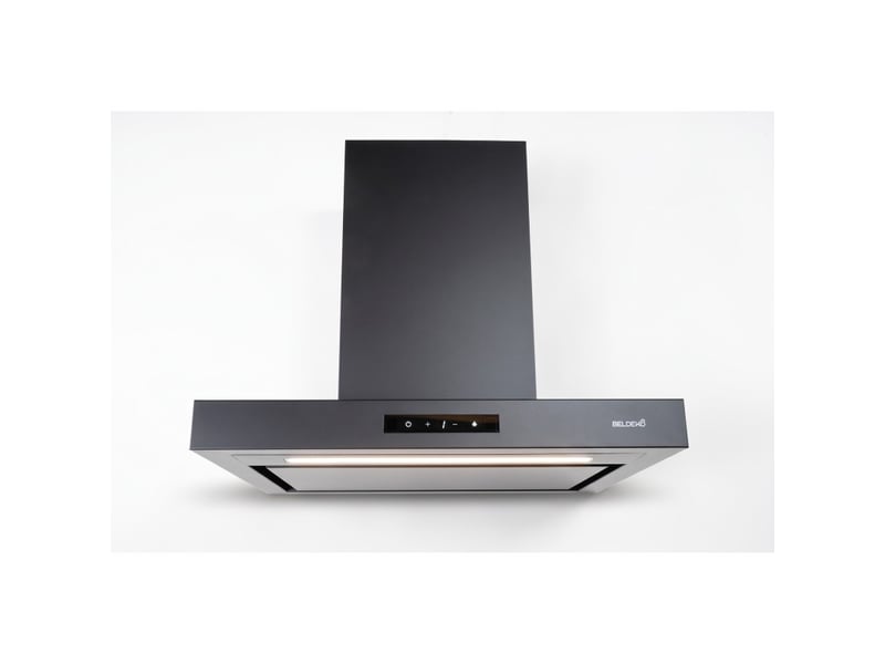  Hotte aspirante box noir beldeko 60 cm noire, commande gestuelle, 858 m³h, 4 vitesses, éclairage led, a+++  - Conforama C