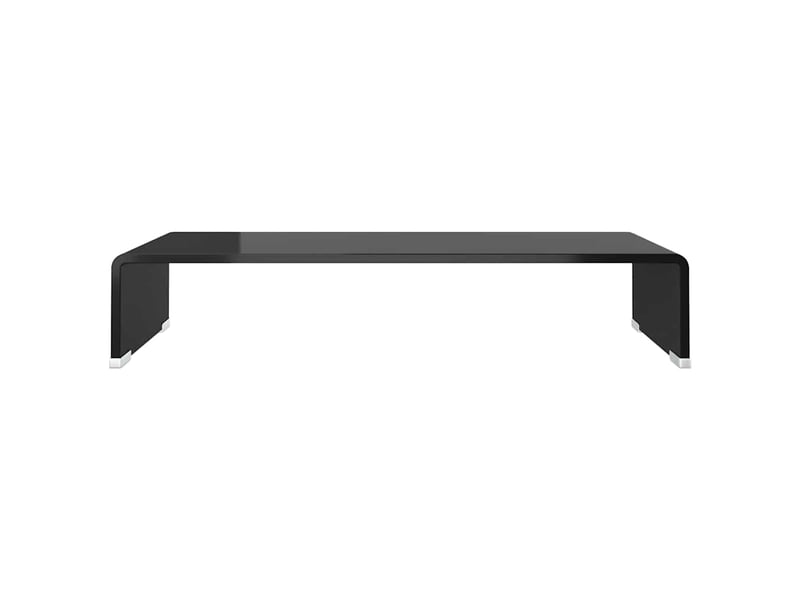  Meuble tv - banc tv - meuble de rangementsupport pour moniteur 60x25x11 cm verre noir  - Conforama C