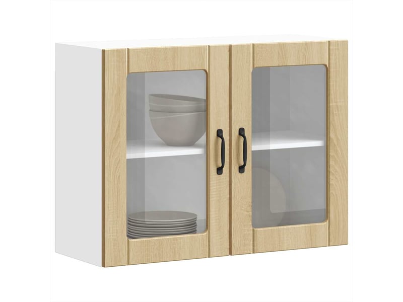  Armoire murale de cuisine avec porte vitrée lucca en chêne sonoma shl6526  - Conforama E