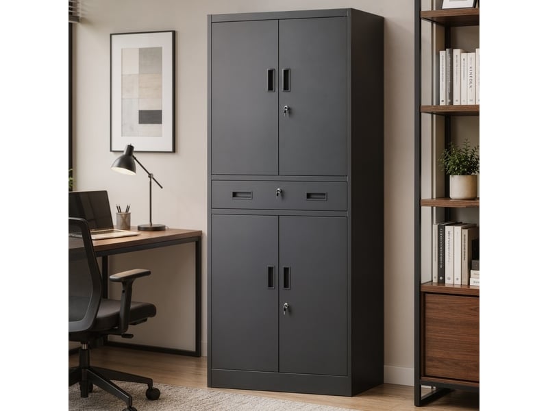 Armoire à outils métallique verrouillable 180 cm avec tiroir homvra - Conforama E