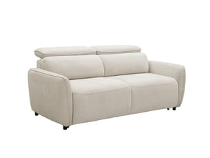 Canapé convertible express 3 places en tissu texturé beige - matelas 17 cm - jacinthe