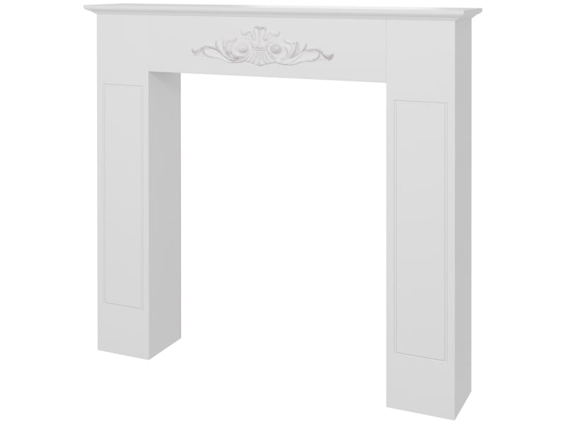  Manteau de cheminée encadrement cadre décoratif pour cheminée électrique 101 x 19 x 100 cm bois blanc  - Conforama B