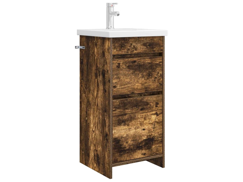 Meuble de salle de bain avec évier chêne fumé 42x40x84.5 cm shl3411 - Conforama A