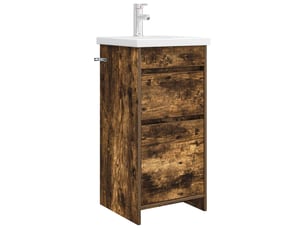 Meuble de salle de bain avec évier chêne fumé 42x40x84.5 cm shl3411