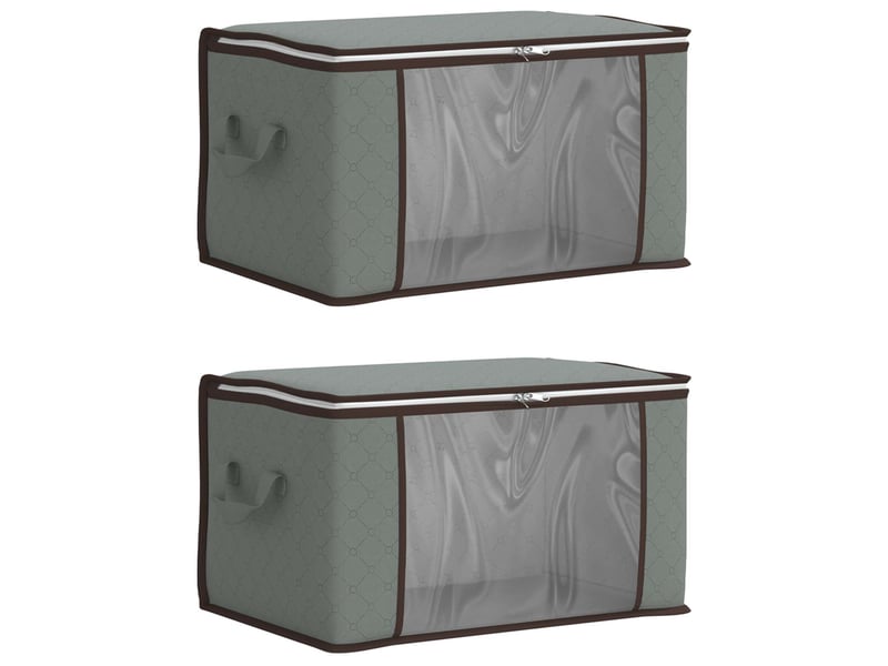 Boîte de rangement avec fenêtre latérale transparente 2 pcs gris shl83668 - Conforama A