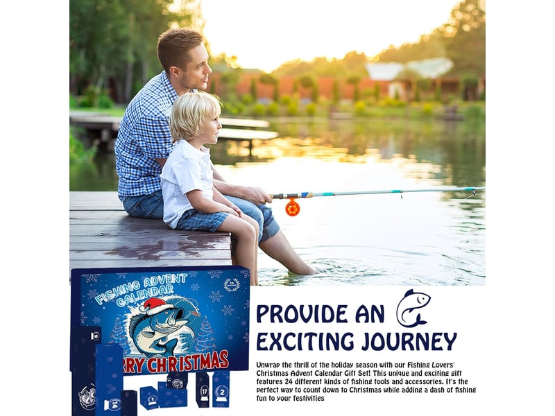  Calendrier de l’avent pêche 2026, 24 accessoires et outils de pêche, kit cadeau de noël pour homme et pêcheur  - Conforama E