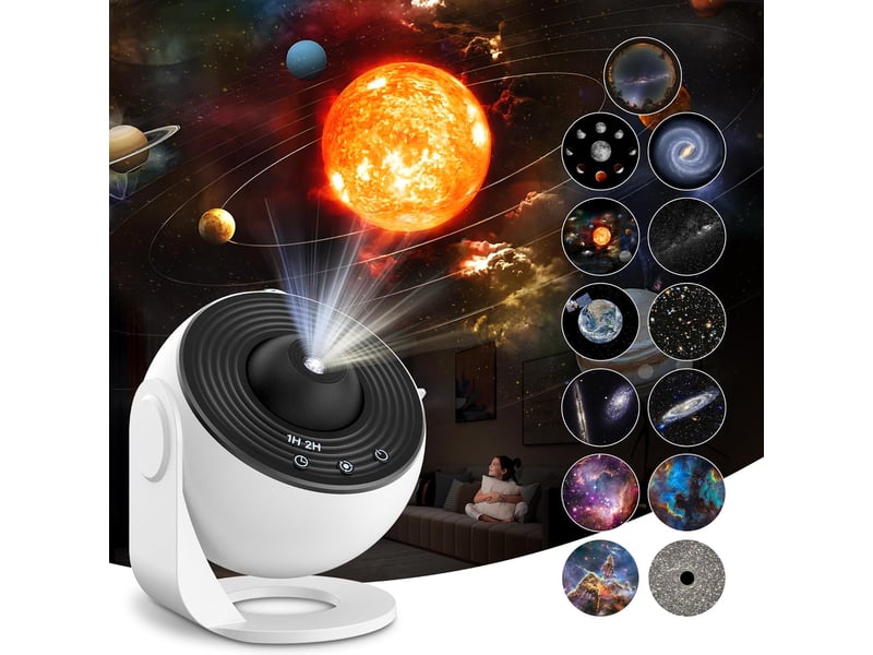  Spoterie projecteur de ciel étoilé planétarium avec 13 disques de film pour chambre à coucher, plafond  - Conforama B