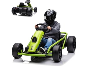 Kart électrique pour enfant 24 v, mode dérive, 2x300 w, siège réglable, mp3, 70 kg – vert