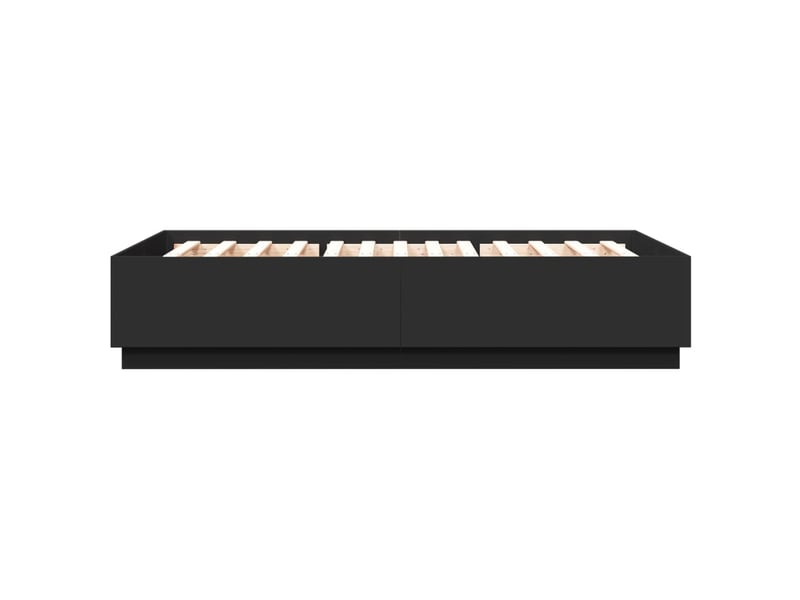  Lit double- lit adulte -  cadre de lit sans matelas noir 150x200 cm  - Conforama D