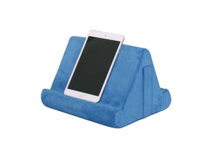 Support de tablette doux avec poche bleu 28.5x23.5x19cm