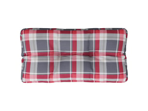 Coussin de palette, coussin de chaise, coussin de canapé motif à carreaux rouge 70x40x12 cm tissu cf55379
