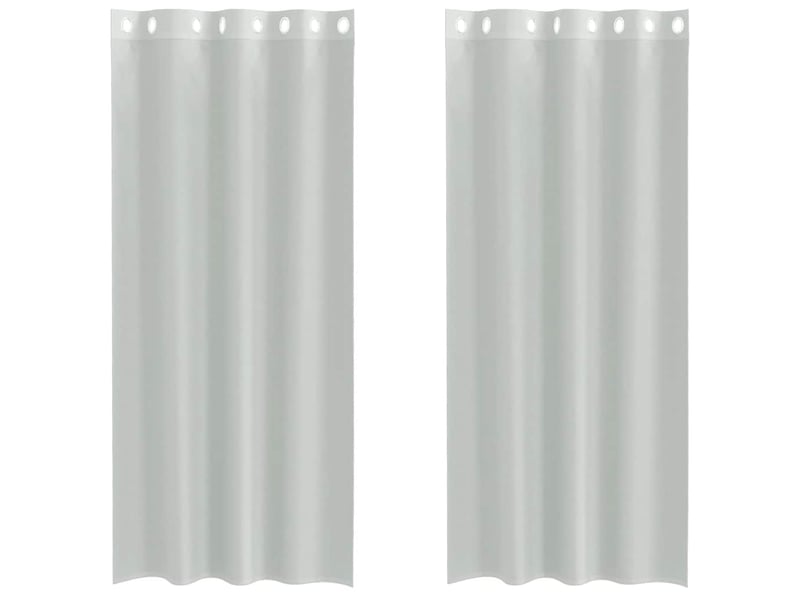  Lot de 2 rideaux en voile, voilages avec œillets gris clair 140x225 cm cf44359  - Conforama A
