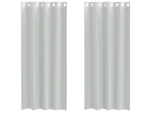 Lot de 2 rideaux en voile, voilages avec œillets gris clair 140x225 cm cf44359