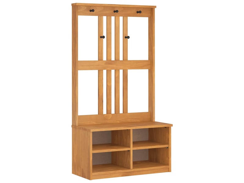 Porte manteau couloir sandnes 87x40x159,5 cm bois massif pin - Conforama A