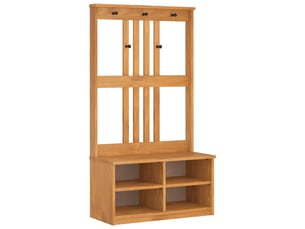 Porte manteau couloir sandnes 87x40x159,5 cm bois massif pin