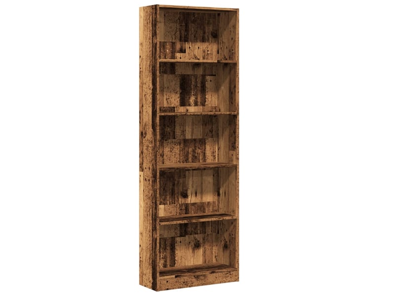  Bibliothèque, meuble de rangement salon vieux bois 60x24x176 cm bois d'ingénierie  - Conforama A