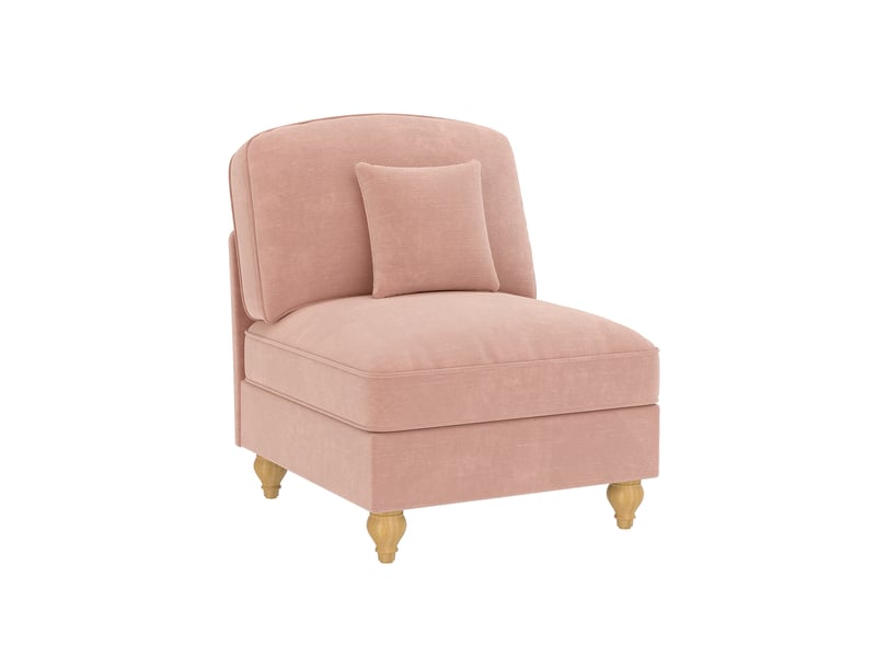  Canapé de salon, canapé chenille; en chenille, rose, avec accoudoirs  - Conforama B