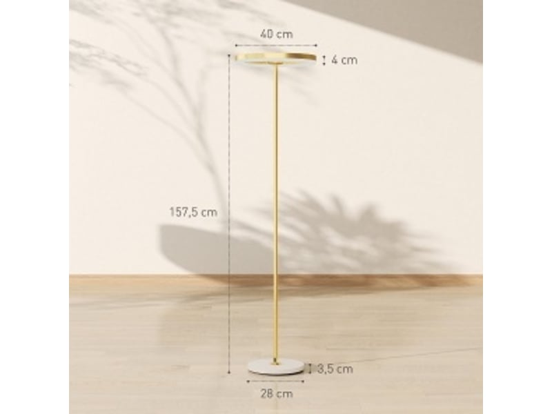  Lampadaire led 40x40x157,5 cm réglable métal doré  - Conforama E