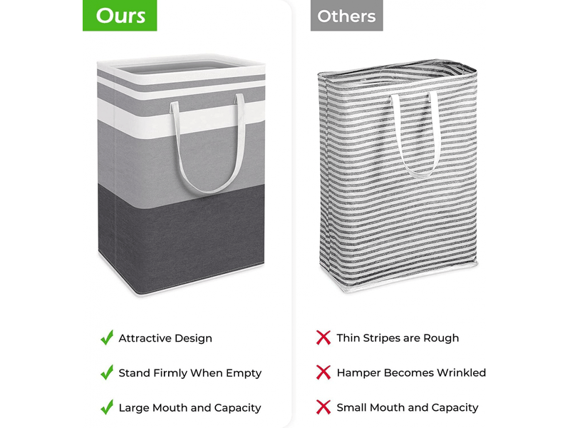  Panier à linge de grande capacité de 75 l - panier à linge autonome et imperméable - pliable avec poignées pour les vêtements, les jouets, la chambre à coucher et la maison  - Conforama C