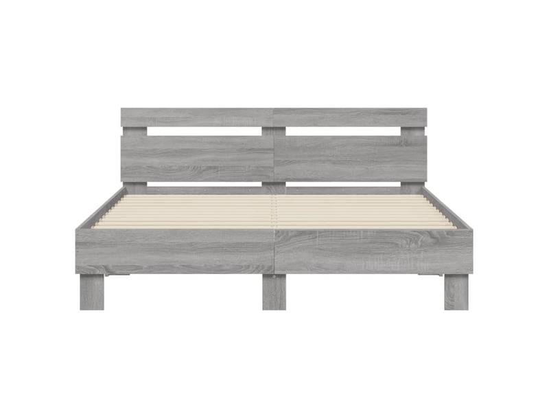  Lit double- lit adulte -  cadre de lit sans matelas sonoma gris 150x200 cm  - Conforama D