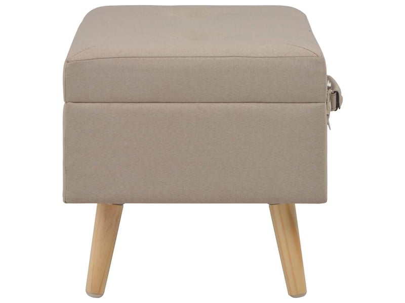  Lot de 3 tabourets de rangement beige tissu  - Conforama D