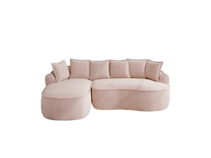 Canapé d'angle modulable xxl 252x164x67cm tissu chenille , configuration modulable assise profonde mobilier de salon - rose