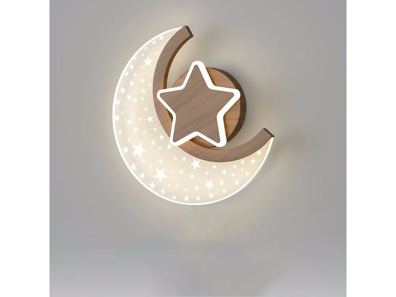  Applique led lune intérieur bois 12w etoiles et lune  couleurs température  - Conforama B