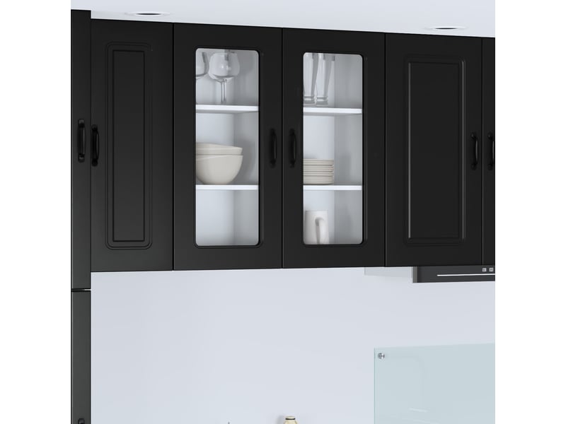 Meuble mural de cuisine | armoire de cuisine noir 40x31x80cm shl7769 - Conforama B