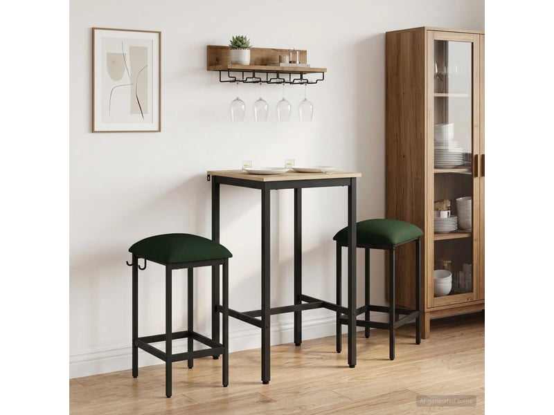  Lot de 2 tabouret de bar, chaise de bar vert foncé 40x32x64 cm shl89148  - Conforama B