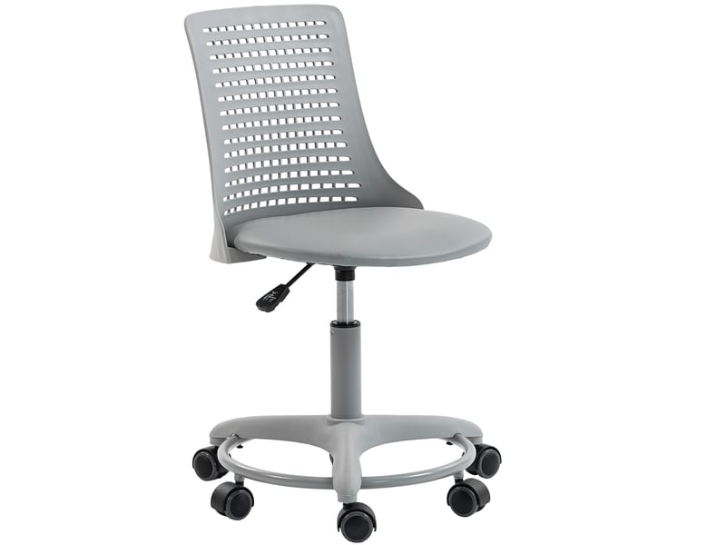  Fauteuil de bureau sans accoudoirs pivotant dossier ajouré hauteur réglable gris  - Conforama E