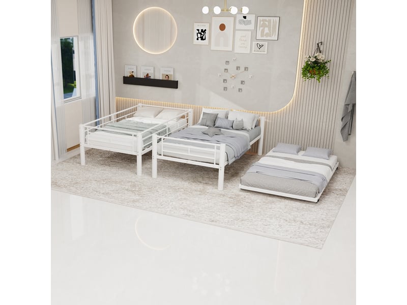 Lit superposé en fer blanc 103x196 cm - Conforama D