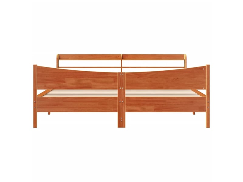  Lit double- lit adulte -  cadre de lit et tête de lit  marron 200x200 cm bois de pin  - Conforama C