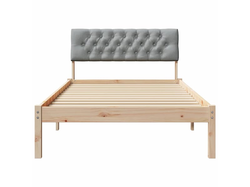  Lit simple- lit adulte -  cadre de lit avec tête de lit marron et gris clair 100 x 200 cm  - Conforama D