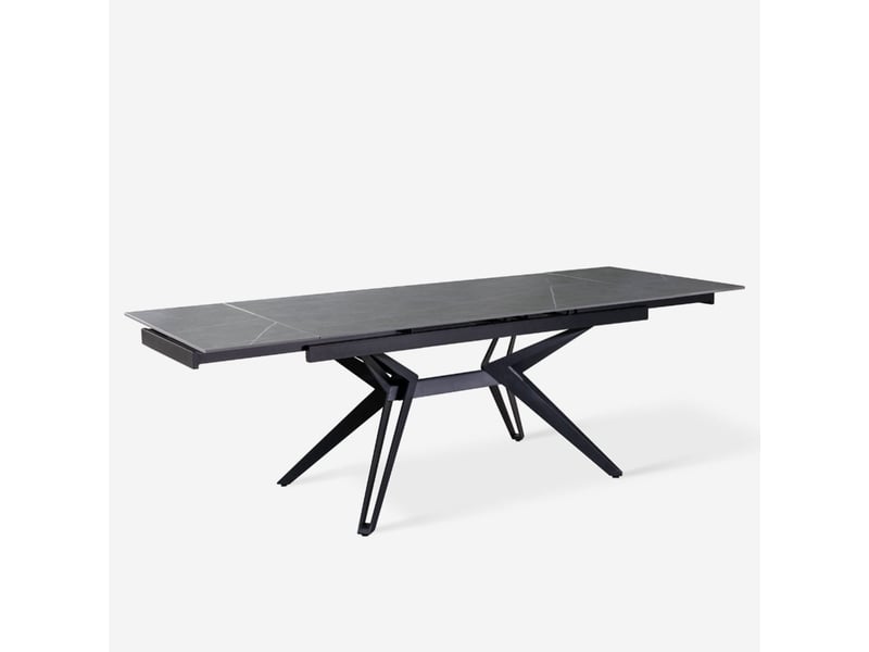  Table extensible en céramique et métal 160240x90 iulius - gris - marbre calacatta  - Conforama C