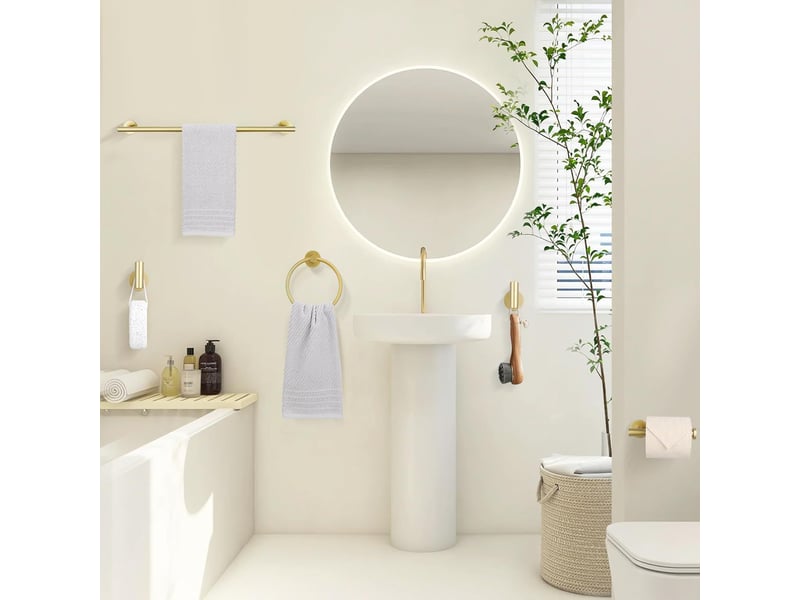  Anneaux porte-serviettes de salle de bain - ensemble de crochets porte-serviettes - convient pour la cuisine et la salle de bain, installation murale.  - Conforama C