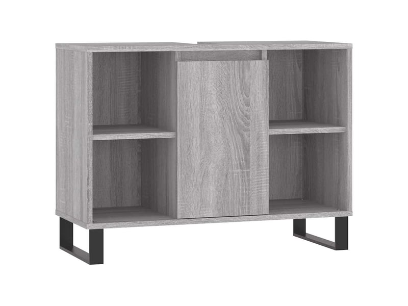  Meuble salle de bain rangement, commode sonoma gris 80x33x60 cm bois d'ingénierie shl8144  - Conforama A