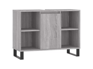 Meuble salle de bain rangement, commode sonoma gris 80x33x60 cm bois d'ingénierie shl8144