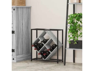 Étagère à vin, casier à bouteilles 16 bouteilles bois d'ingénierie gris sonoma cf41298