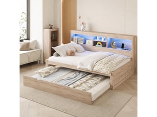 Lit gigogne 90x200 cm MAISENTIEL coloris naturel